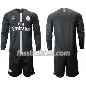 Fußballtrikots Paris Saint-Germain Jodan Schwarz Kinder Ausweich Trikotsatz 2018-2019 Langarm